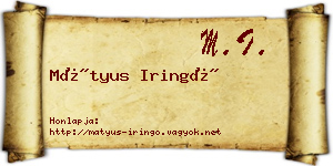 Mátyus Iringó névjegykártya